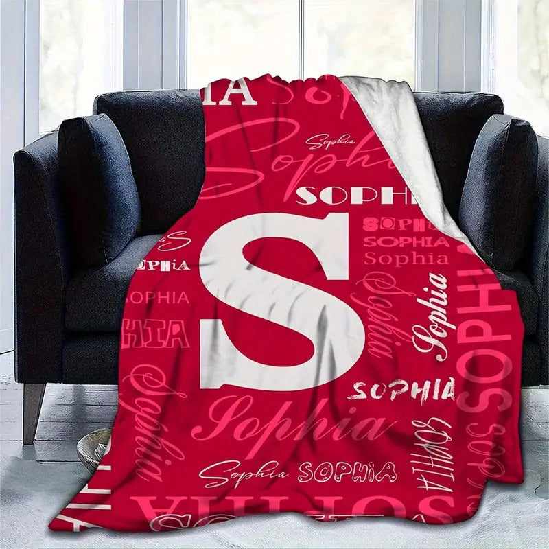 Personalized Custom Flannel Blanket, Letter Custom Your Name Flannel Blanket