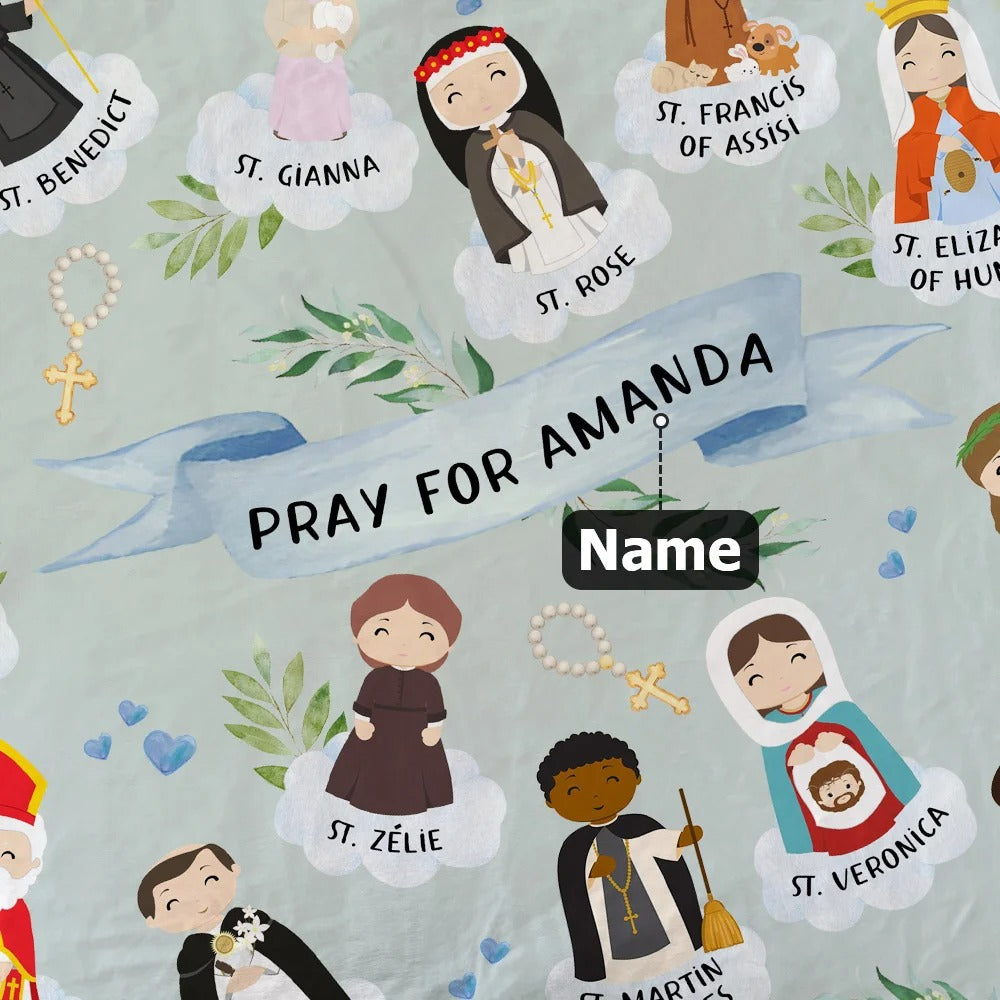 Holy Saints of Heaven Catholic Throw Blanket