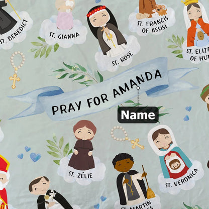 Holy Saints of Heaven Catholic Throw Blanket