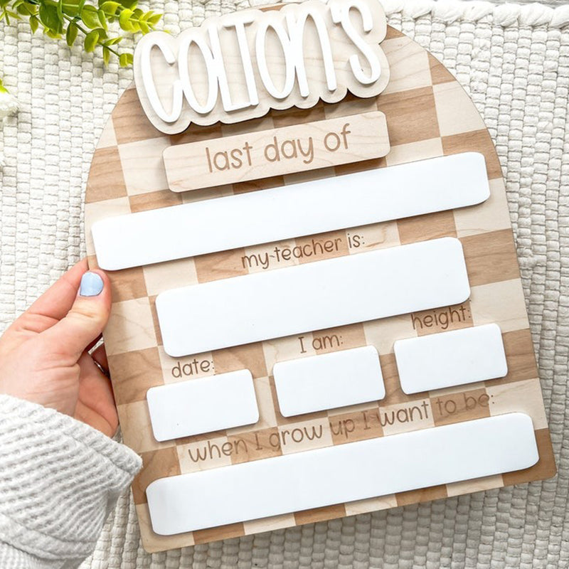 Personalized First Day of School Board, Back to School Sign