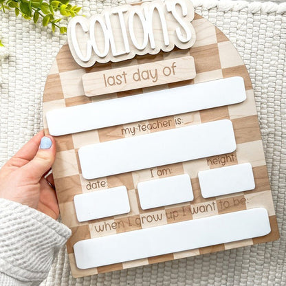 Personalized First Day of School Board, Back to School Sign