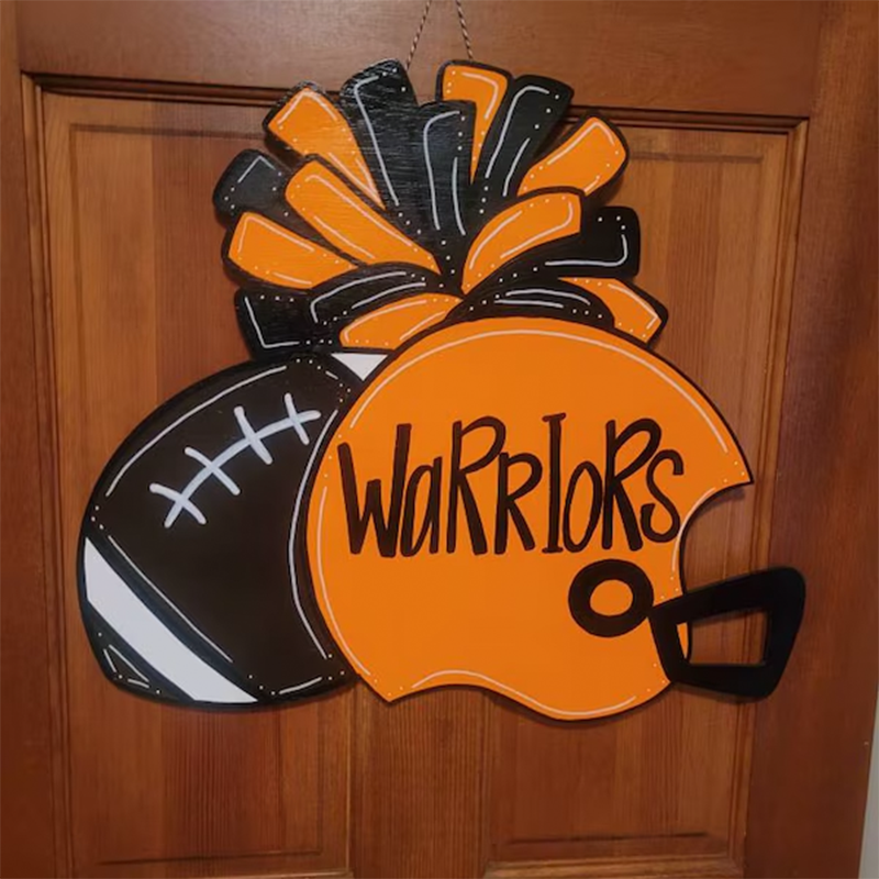 Hand Painted Custom Personalized Football Cheerleader Game Day Door Hanger
