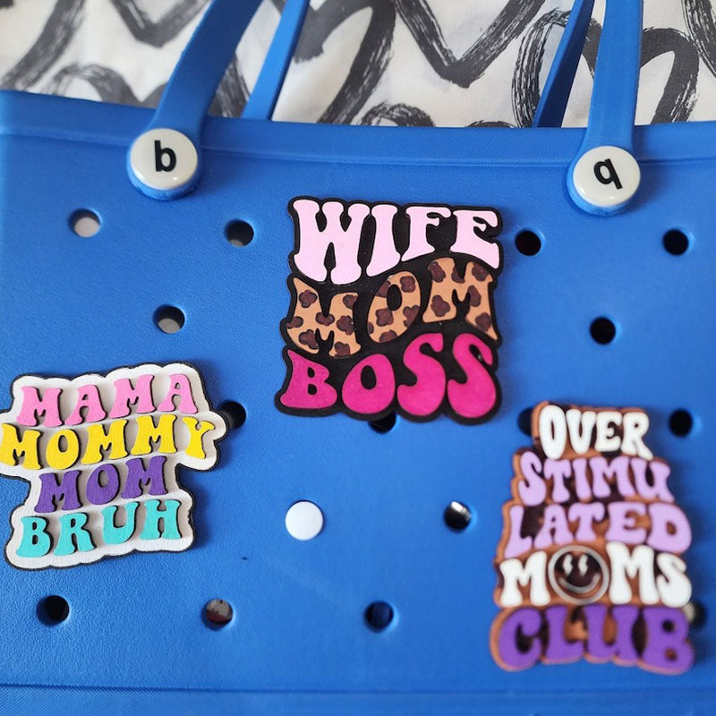 Bag Wife Mom Boss Charm, Overstimulated Moms Club Charm