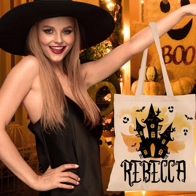 Personalized Halloween Tote Bag,  Halloween Bags for Kids