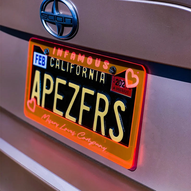 Custom engraved license plate frame