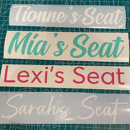 Girlfriends Name Seat Sticker for Car, Name Decal for Dashboard
