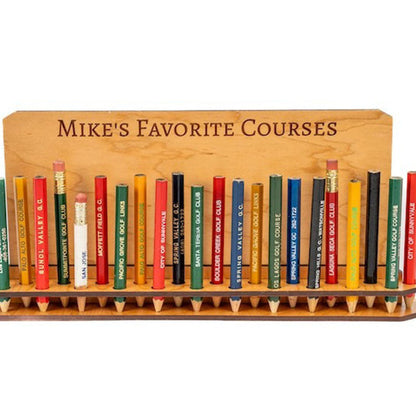 Personalized Golf Pencil Holder, Wall Display for 23 Pencils