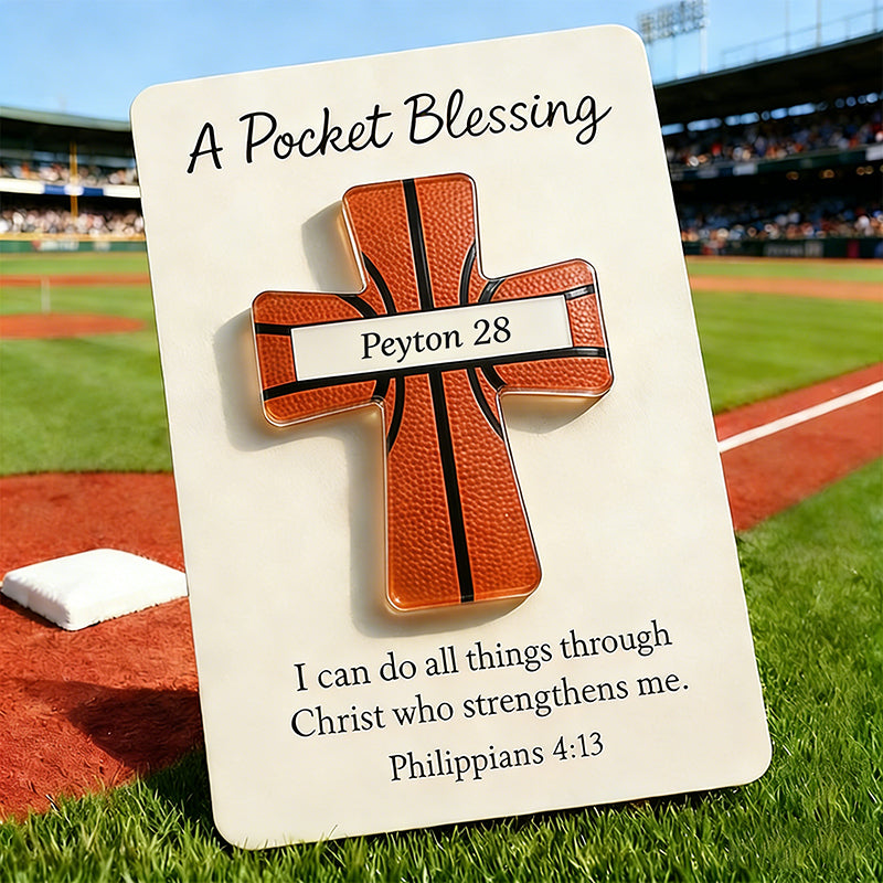 Baseball Cross Blessing Card,Pocket Blessing Sport Cross