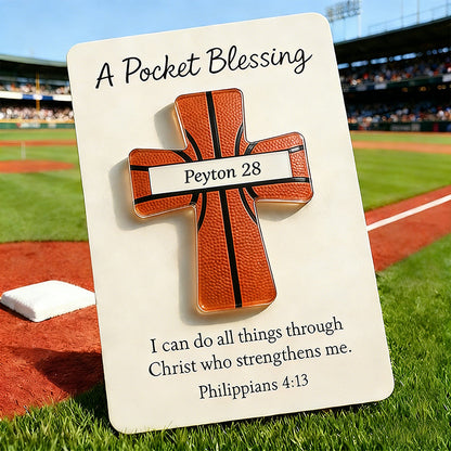Baseball Cross Blessing Card,Pocket Blessing Sport Cross