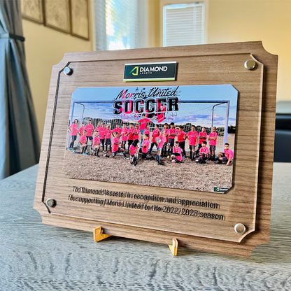 Custom Sports Plaque | Team Photo Plaque | Sponsor Thank You Plaque