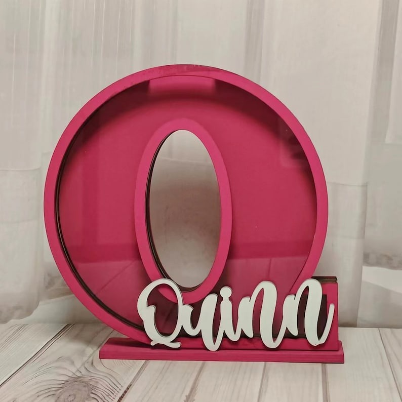 Custom Letter Piggy Bank With Name, Wooden Initial Piggy Bank for Boys or Girls