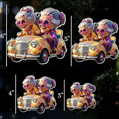 Bestfriends Name Ornament, Funny Old Ladies in Car