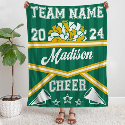 Custom Cheerleading Blanket Personalized Name Senior Cheer Gift
