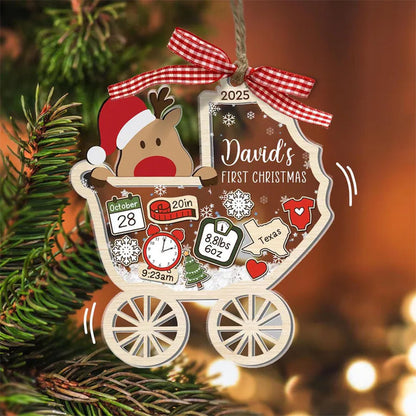 Personalized Babys First Christmas Ornament 2025, Custom New Baby Gift