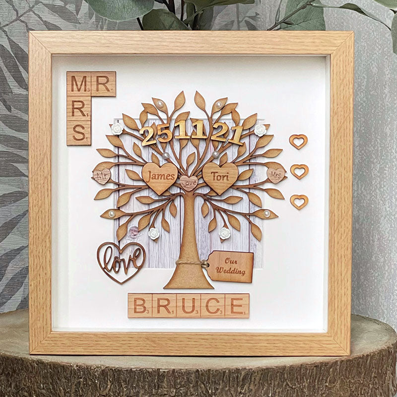 Wedding Gift. Unique Wedding Gift For Couples. Engraved Names. Mr & Mrs Wedding Anniversary Gift. Handmade Keepsake