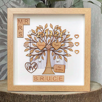Wedding Gift. Unique Wedding Gift For Couples. Engraved Names. Mr & Mrs Wedding Anniversary Gift. Handmade Keepsake