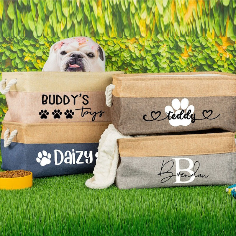 Custom Dog Storage Basket Personalized Dog Toy Basket Dog Toy Box