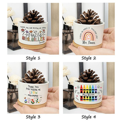 Personalized Teacher Plant Pot Ceramic Mini Planter Flower Pot Back To School