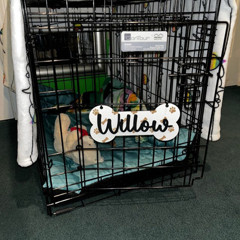 Personalized Crate Sign, Custom Dog Decor, Hanging Crate Sign, Custom Crate Sign, Dog Bone Sign