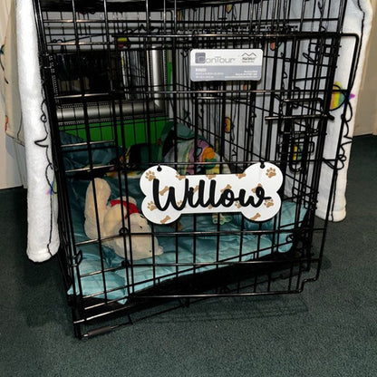 Personalized Crate Sign, Custom Dog Decor, Hanging Crate Sign, Custom Crate Sign, Dog Bone Sign