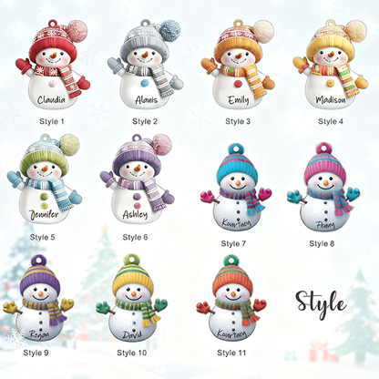 Personalized Snowman Christmas Acrylic Ornament Set