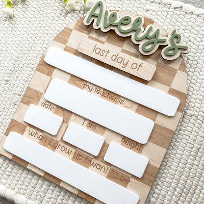 Personalized First Day of School Board, Back to School Sign