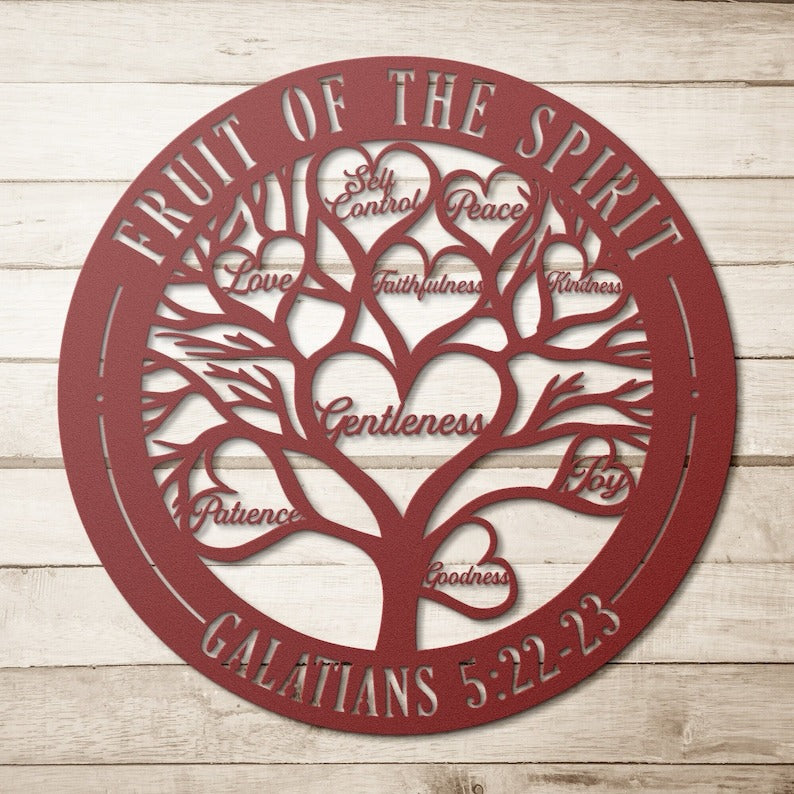 Fruit of The Spirit Galatians 5:22-23 - Metal Art/Sign, Religious Wall Home Decor
