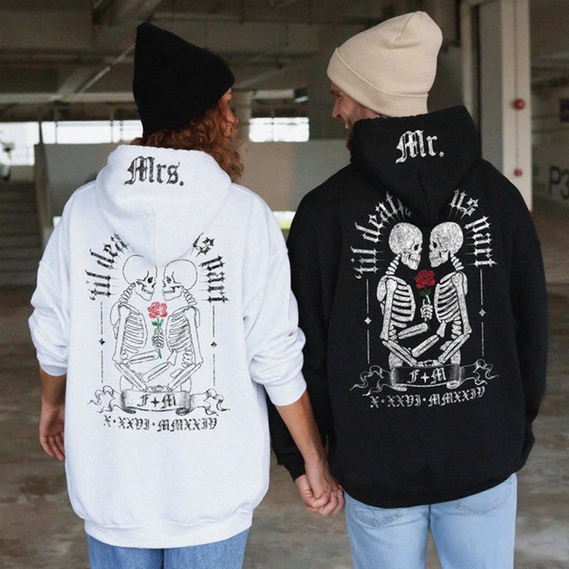 Customized couple's unisex hoodies