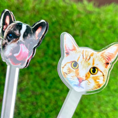 Printed Face Stir Stick, Acrylic Cocktail Sticks