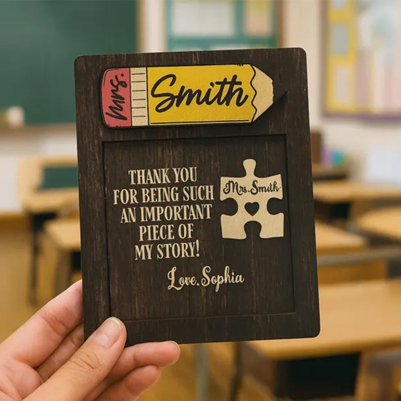 Personalized Teacher Note Pad Holder, Custom Teacher Appreciation Gift