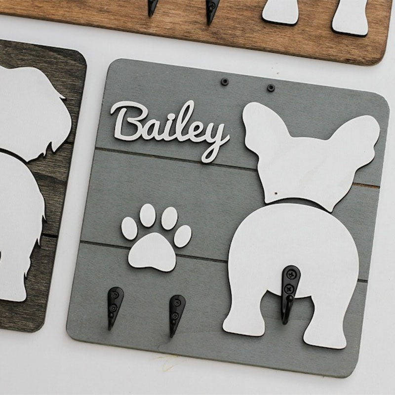 Custom Shiplap Dog Leash Holder, Personalized Leash holder