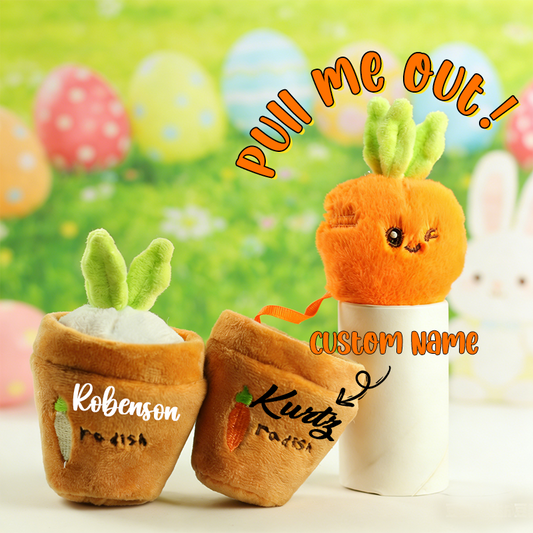 Personalized Easter radish .Pluckable radish plush toy keychain