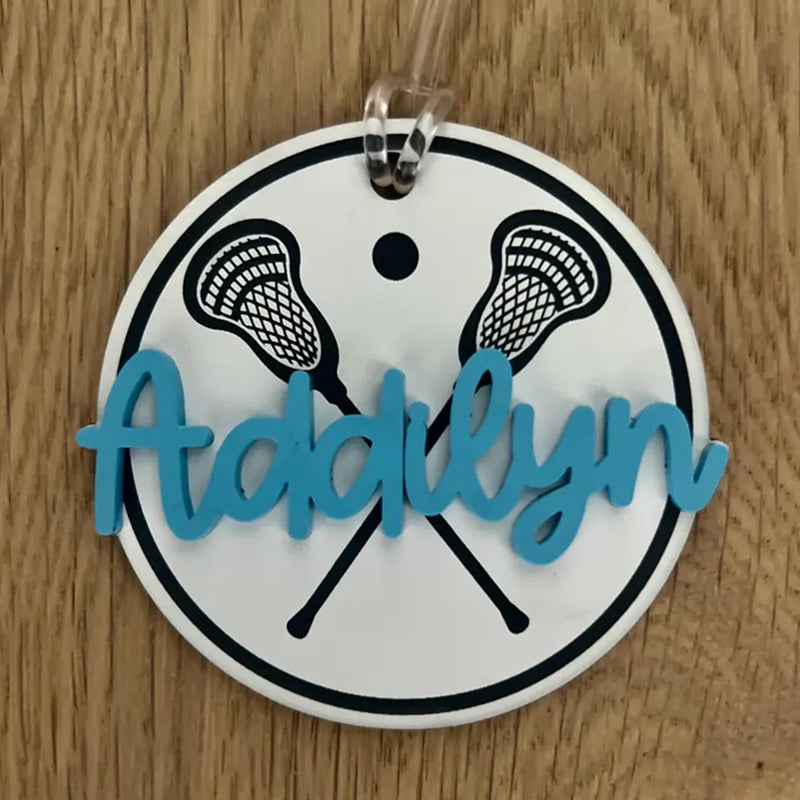 Personalized Name Tag Personalized Baseball Swimming Lacrosse Volleyball Hockey Soccer Dance Cheer Pom Tennis Football Hockey Track Pickleball Basketball Bag Tag