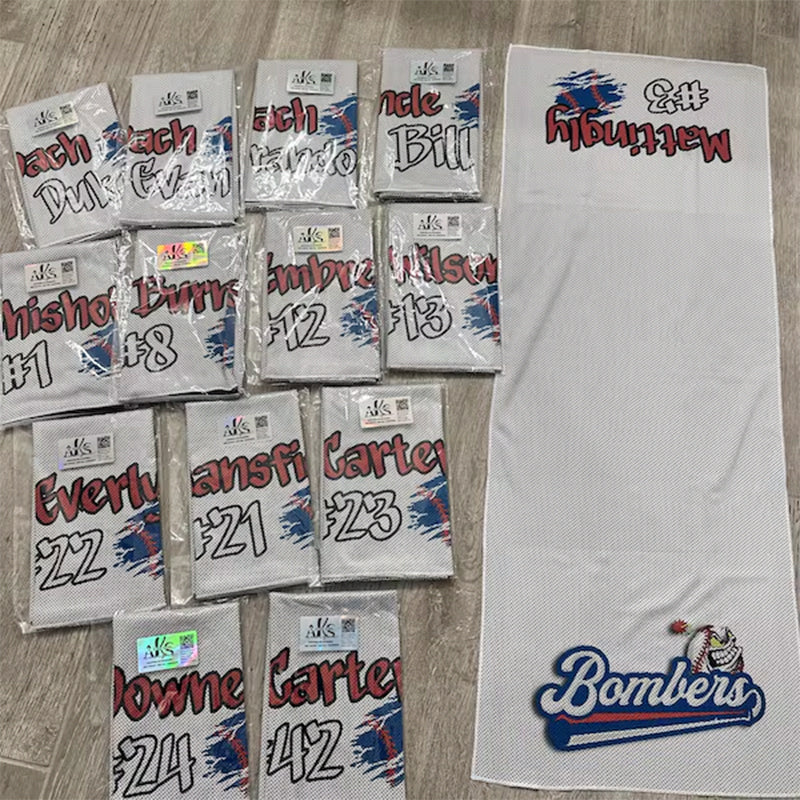 Personalized Cooling Sports Towel Baseball Team Custom Order Wet Rag Hot Days Sport