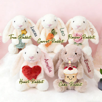 Personalised Easter Embroidered Bunny Rabbit,Custom Bunny Rabbit Plush Toy
