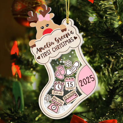 Personalized Baby's First Christmas Shaker Ornament