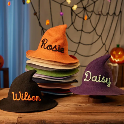 Custom Name Halloween Witch Hat, Personalized Kids Witch Hat