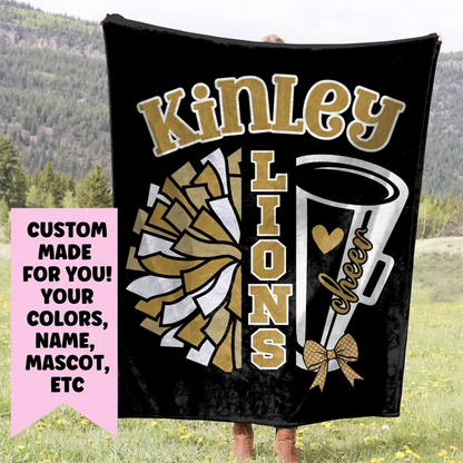 Cheerleader Blanket, Personalized Cheerleading Gift For Competitive Cheer or Senior Gift