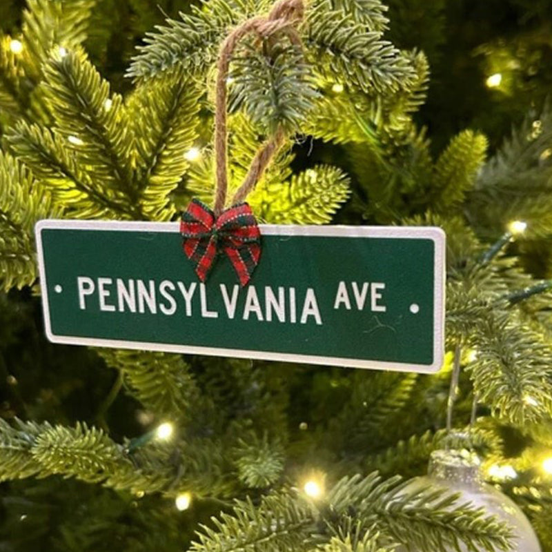 Street sign ornament  custom laser engraved acrylic ornament