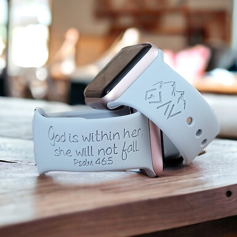 Psalms 46:5 Engrave Watch Bands, Series 1-7 +SE 38MM 40MM 41MM 42MM 44MM 45MM 49MM Scripture Watchband