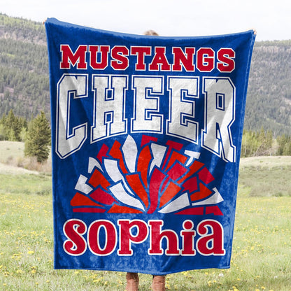 Custom Pearce Mustang Cheer Blanket for PHS Cheerleaders and Their Supporters
