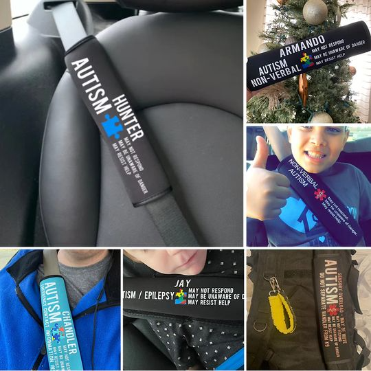 Autism Awareness Medical Alert Seatbelt Cover