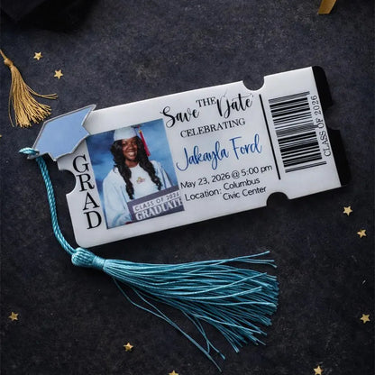 Graduation Ticket Invitation with Photo and Tassel