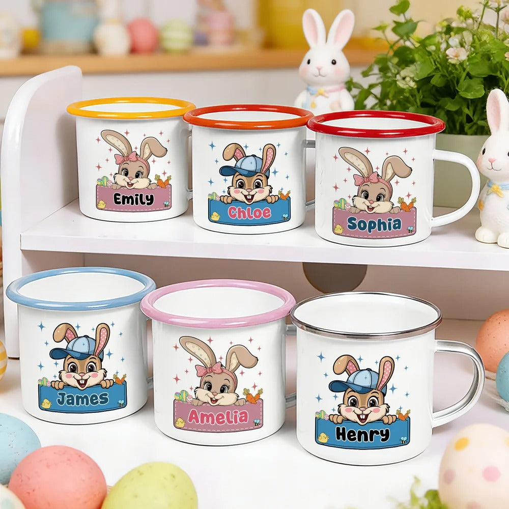 Personalized Bow Hat Easter Bunny 12 oz