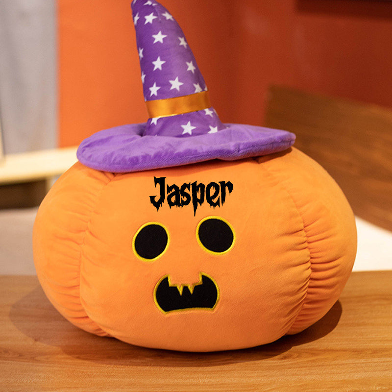 Halloween Pumpkin Pillow - Halloween Decor Customizable Name
