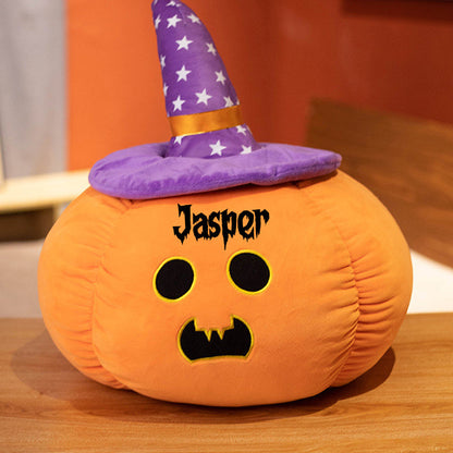 Halloween Pumpkin Pillow - Halloween Decor Customizable Name