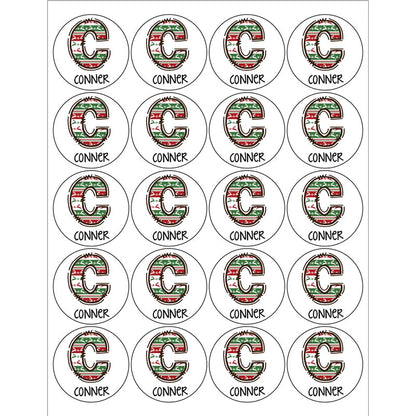 Personalized Round Name Stickers for Christmas Gifts