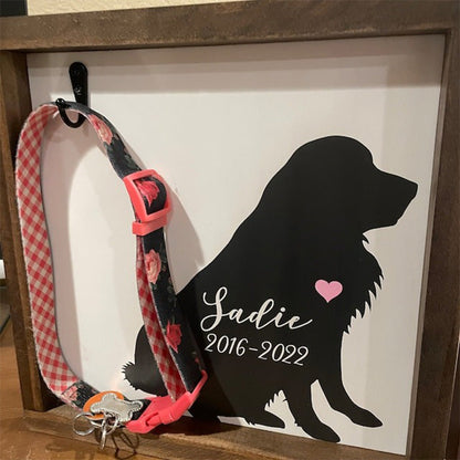 Personalized Pet Memorial Plaque with Collar Hook