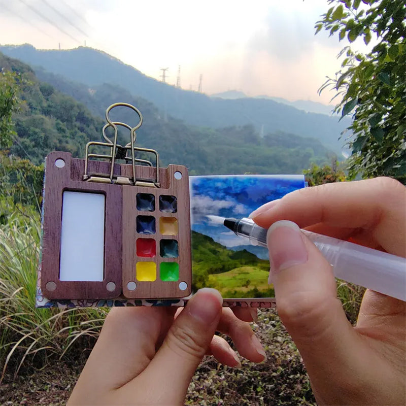 Portable watercolor set, Creative gift idea, Art supplies for journaling
