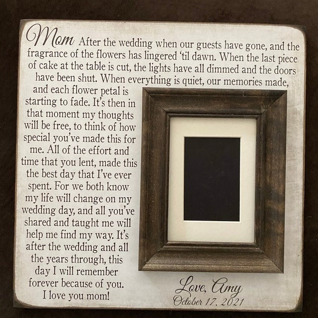 Unique Mother of the Bride Gift, Photo Frame